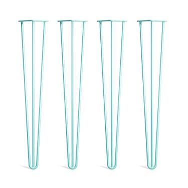 Imagem de Conjunto de pernas de móveis para 4, grampos de cabelo de aço, pernas de mesa de metal, pernas de mesa de grampo de cabelo, móveis modernos e resistentes, estilo industrial para mesa de jantar, móveis