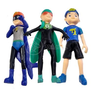 Imagem de Kit 6 Bonecos 13Cm Luccas Neto E Sua Turma Super Boy Com Som