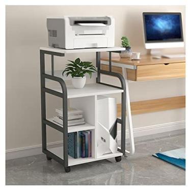 Imagem de URGDWEKJY Suporte de CPU Simples Estilo Europeu Computador Quadro Principal Piso Impressora Rack Desktop Chassis Rack de Armazenamento Multi-Layer Gabinete Móvel Escritório Suporte CPU (B)