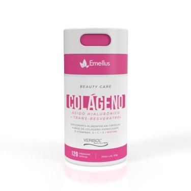 Imagem de Colágeno Hidrolisado com Ácido Hialurônico, Resveratrol,Vit A + C + E, e Biotina 120 cápsula Emellus