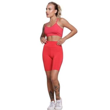 Imagem de Conjunto Top Alça Fina e Bermudinha Suplex WLS Modas Roupa Para Academ