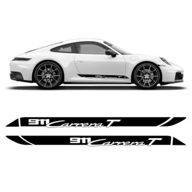 Imagem de Adesivo Faixa Lateral Para Porsche Carrera T 911 Preto - SPORTINOX