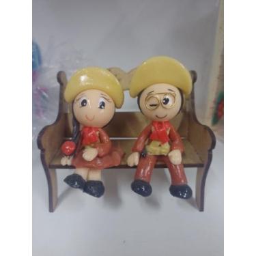 Imagem de Banquinho casal lampião - TELMA artesanato 