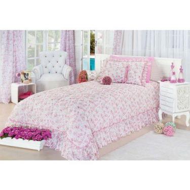 Imagem de Colcha Solteiro Estampada Roupa De Cama Ibitinga Menina - Chrisney Bor