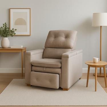 Imagem de Cadeira Retrátil Poltrona Do Papai Reclinável Confortável Em Veludo - 