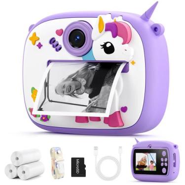 Imagem de Câmera de impressão instantânea YOZISS Kids, tela de 2,4", zoom 8x
