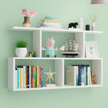 Imagem de nicho prateleira mdf nicho decorativo 60x90x18cm porta livro enfeites organizador de sala quarto escritorio sixteen decor