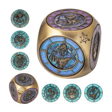 Imagem de IUSTIDIE Spinner Dice Set D4, D6, D8, D10, D12, D20, D% – Unique Metal D&D Dice Set with Goblin Monster Designs for TTRPG