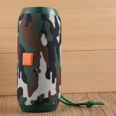 Imagem de Caixa de Som Portátil Bluetooth, Rádio FM, Entrada USB, Bateria Recarregável, Design Compacto (Camuflada)