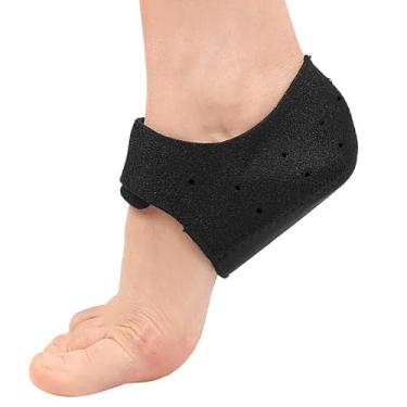 Imagem de Protetores de calcanhar em gel para fascite plantar – bojos de calcanhar para mulheres e homens, inserções de calcanhar para almofada de suporte de calcanhar rachado seco (preto P)