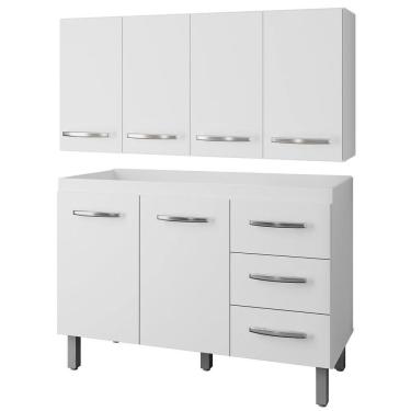 Imagem de Balcão para Pia 2 Portas e Armário Aéreo 4 Portas Porto