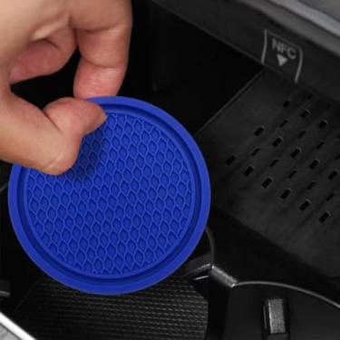 Imagem de Pacote de 2 porta-copos de silicone, design simples de padrão de grade de favo de mel, antiderrapante, resistente a altas temperaturas, adequado para acampamento ao ar livre e colocar copos de água no