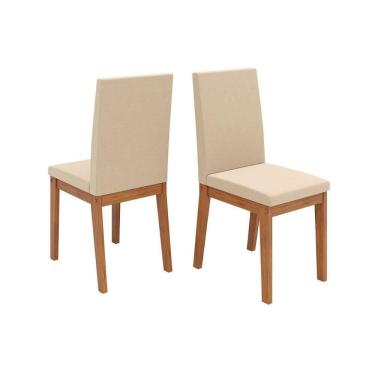 Imagem de Cadeira Sala De Jantar Suzy Kit 2 Un Freijo-suede Creme - Dj Móveis