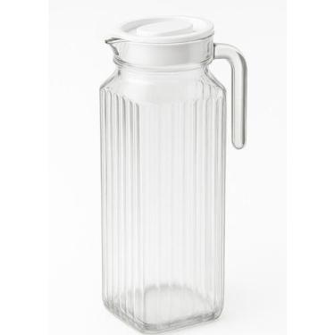Imagem de Jarra de Suco 1L com Tampa Branca  Vidro Transparente - Blitz Feminina