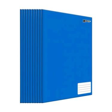 Imagem de Kit 10 Caderno de brochura Pequenos 96 folhas 140x200mm Azul - Máxima