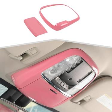 Imagem de Amayum Painel de luz de leitura de teto frontal adequado para Dodge Charger Durango 2011+/Chrysler 300C 2011+ capa de lâmpada de leitura de teto frontal, acessórios interiores, rosa