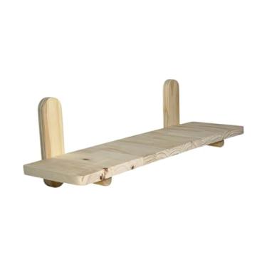 Imagem de Prateleira Minimalista em Madeira Pinus com Suporte de Pinos Decoração Moderna para Sala de Estar e Casa Cor:Pinus Natur