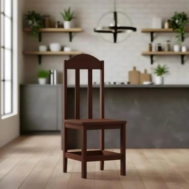 Imagem de Kit com 2 Cadeiras De Jantar Madeira Maciça Safira - Castanho Sem Estofado