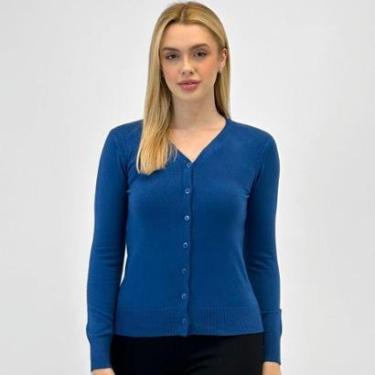 Imagem de Casaco Blue Rose Cardigan Botão Feminino-Feminino
