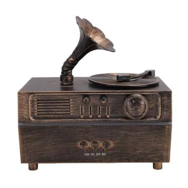 Imagem de Asixxsix Umidificador de aromaterapia retro, Vintage Gramophone Estilo Cool Mist Difusor com controle remoto e alto-falante para Home Office Decoração do quarto, Spa Relaxamento
