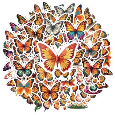 Imagem de 35 peças de borboleta, inseto, natureza, adesivos florais coloridos de brinquedo, adesivos de animais, decalques detalhados de graffiti para mala, geladeira, telefone, bagagem, laptop, guitarra, carro