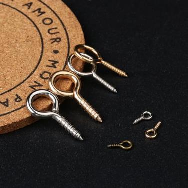 Imagem de 150 peças de unhas de parafuso, achados de joias DIY, ganchos de chifre, acessórios de artesanato, suprimentos para fabricação de joias para pingente de pulseira