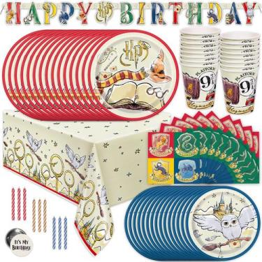 Imagem de Kit de decorações de aniversário Harry Potter serve 16 pessoas com toa