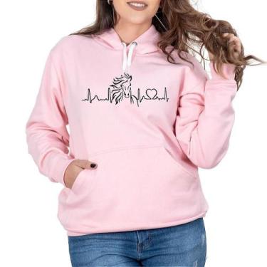 Imagem de Blusa Moletom Feminina Amor Cavalo Bolso Canguru Conforto - Campero, G