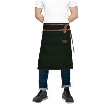 Imagem de Avental de Cintura Verde Escuro Meio Corpo Couro Bar Chef 1un