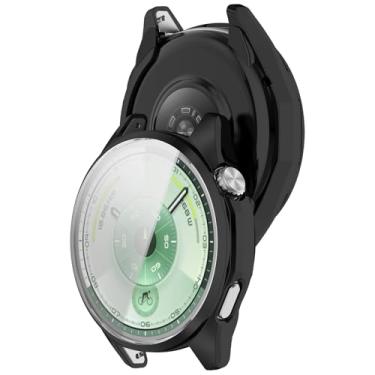 Imagem de LOKEKE Capa protetora compatível com Huawei Watch GT 6 de 46 mm, capa protetora de TPU de cobertura total compatível com Huawei Watch GT 6 de 46 mm (preto)