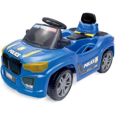 Imagem de Super Moto Carrinho de Passeio Infantil Police, Azul, Plástico, Unisex, 15x10x10 cm, para Crianças 3-8 Anos, Montagem Não Necessária, Tema Esportivo