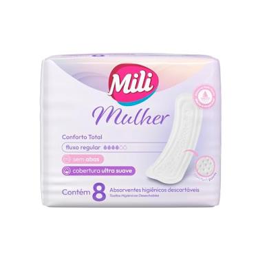 Imagem de Mili Mulher Absorvente Externo Sem Abas Cobertura Ultra Suave, Tecnologia Comfort Points com Absorção Rápida, Fluxo Regular, 8 Unidades