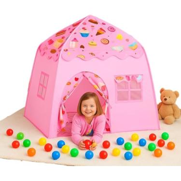 Imagem de Barraca Infantil - Cabana Infantil Menina - Casinha de Brinquedo Infantil para Quarto ou Brinquedoteca - Espaço Seguro e Confortável - Incentivo à Criatividade e Independência