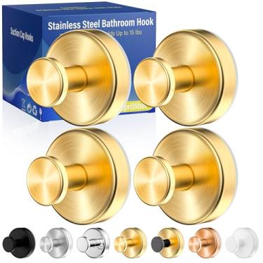 Imagem de Ganchos de ventosa para chuveiro, ganchos de toalha removíveis sem broca, ganchos de sucção fortes atualizados de 6,8 kg para azulejo de banheiro, parede de chuveiro, porta de vidro, bucha de cozinha