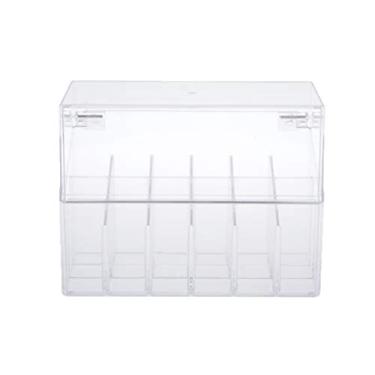 Imagem de barenx Novo organizador de brilho labial acrílico transparente com tampa - 18 espaços, transparente