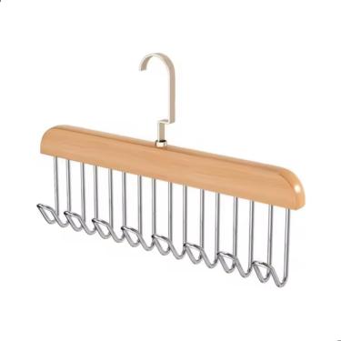 Imagem de Cabide de Madeira Multiuso Organizador Armário Acessórios Para Cintos Gravatas Cachecóis Sutiãs Colares Bolsas