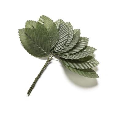 Imagem de ZGGAZCA 30 peças de folhas artificiais para artesanato, plástico verde escuro, folhas de rosa, flores decorativas para arranjos de flores, decoração faça você mesmo, casamento e buquê