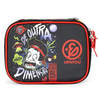 Imagem de Estojo Box 100 Pens Escolar Menino Up4you Enaldinho Preto
