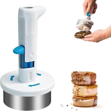 Imagem de Ferramenta para fazer sanduíche de sorvete com concha biscoito fácil desmoldagem forma antiaderente artefato panificação caseira sobremesas eficiente