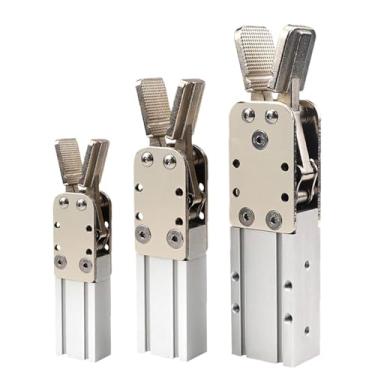 Imagem de FLKPIEGRH Pinça de cilindro pneumático para máquinas robóticas, braçadeiras de extremidade de manipulador de dupla ação de ação única 2015D 1615D (2015S-L)