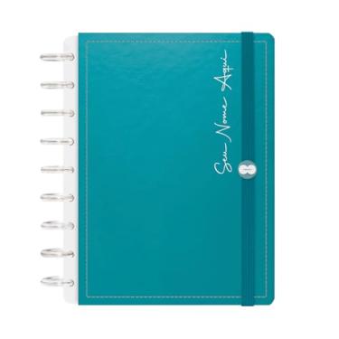 Imagem de Caderno De Disco Iscool Inteligente 140 Folhas Personalizado Solid Metallic Azul Topázio M+