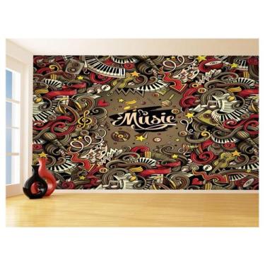 Imagem de Papel De Parede 3D Musica Music Arte Colorido 3,5M Mus101 - Você Decor