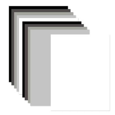 Imagem de Bazyrock 30 folhas de papelão colorido, 21 x 28 cm, 5 cores sortidas, papel cartonado 40,8 kg/230 g/m² para decoração festiva, cartões comemorativos, projetos de artesanato (preto/cinza/branco)