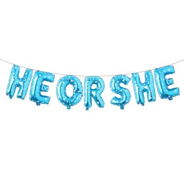 Imagem de Gender Reveal Balloons Christmas He or She Baking Party Decoration Boy or Girl Baby Shower Decoration Supplies Favors Photobooth Props (HE OR SHE Blue Star)