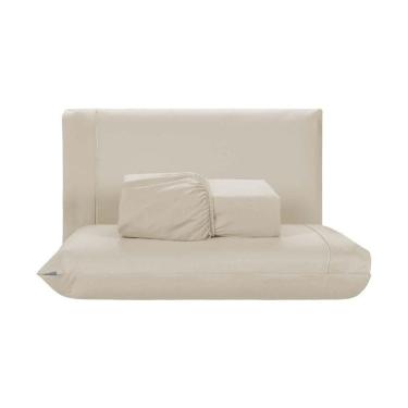 Imagem de Jogo De Lençol 3 Peças Queen Percal 200 Fios De Poliéster Sleep 100% Poliéster - Bege