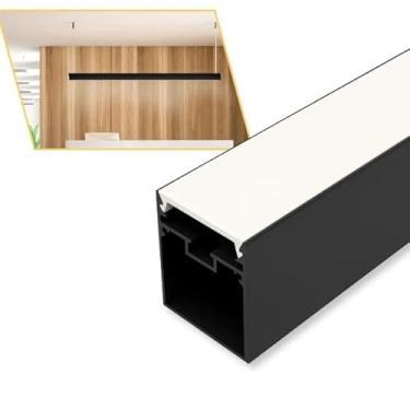 Imagem de 2 Perfil De Led Alumínio Linear Sobrepor Luz Indireta 35mm 1m Preto
