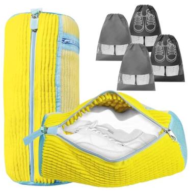 Imagem de Bolsa para máquina de lavar sapatos, Amarelo - pacote com 2, 15.35''*7.48''*7.72'', Saco para lavar sapatos na máquina de lavar