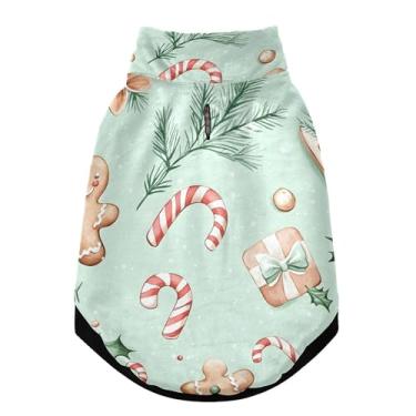 Imagem de SEHANY Casaco de Natal de gengibre para cães pequenos, super quente, à prova de vento, jaqueta de inverno, macia, aconchegante para animais de estimação, moletom para clima frio na neve com furo na