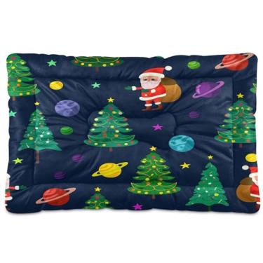 Imagem de SEHANY Cama de árvore de Natal em aquarela para cães e gatos com fundo antiderrapante, caixa de canil, colchão macio para animais de estimação, lavável para cães pequenos, médios e grandes, gatos, 61