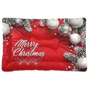 Imagem de SEHANY Cama de Natal para cães e gatos com fundo antiderrapante, cama de canil, colchão macio para animais de estimação, lavável para cães pequenos, médios e grandes, gatos, 45,7 x 61 cm